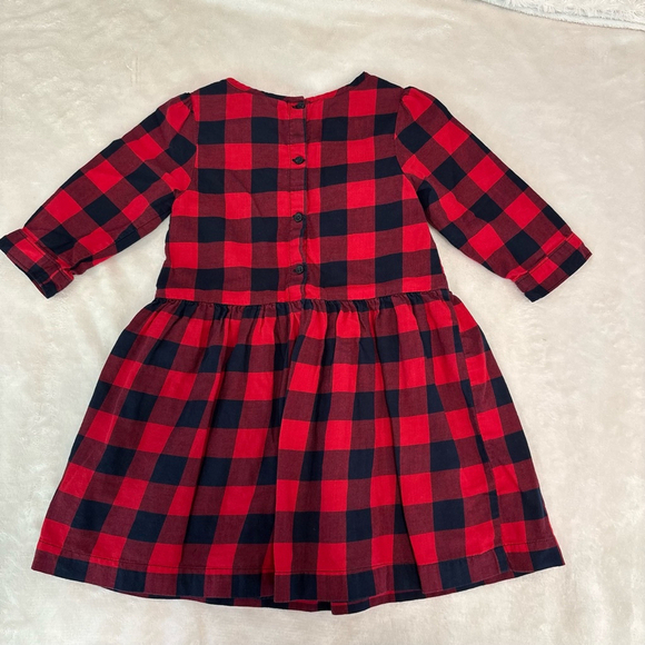 Girls Gap Dress Size 4T Red Black Plaid Buffalo plaid - Picture 5 of 5
